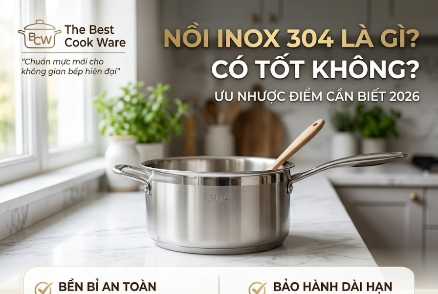 Nồi Inox 304 Là Gì? Có Tốt Không? Ưu Nhược Điểm Cần Biết 2026